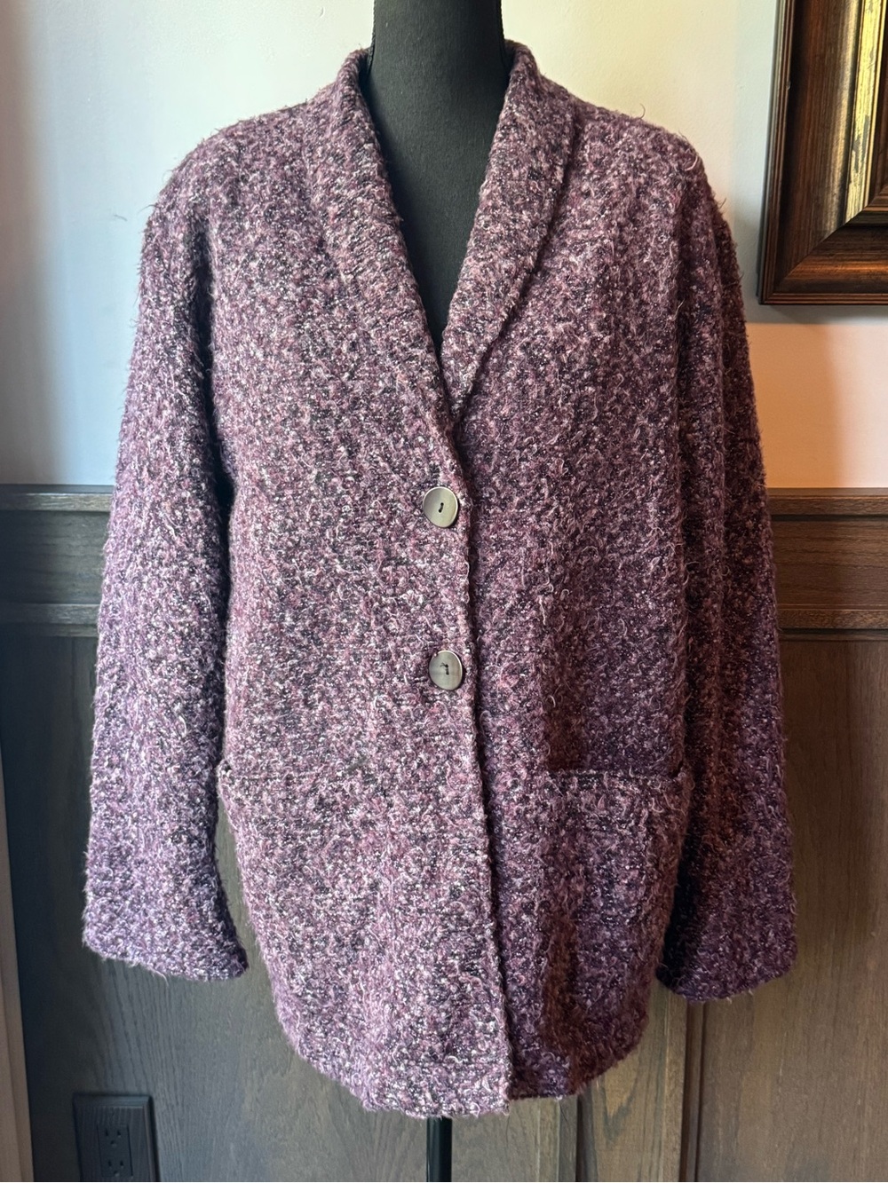 Vintage  Two-Button Blazer Jacket in purple 12